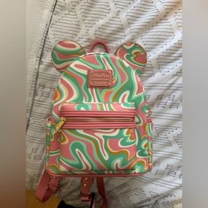 Used/Excellent Condition Disneyland Swirl Loungefly Mini Backpack